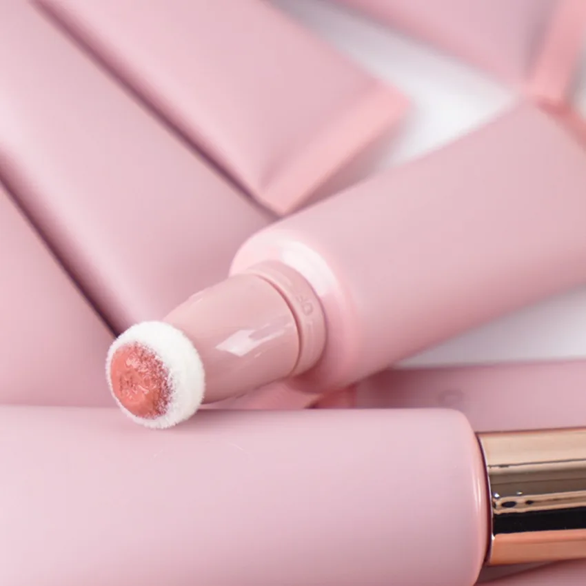 Fard à joues liquide Tube rose, 6 couleurs, marque privée, léger, longue durée, lisse, naturel, facile à appliquer, coussin, maquillage en vrac
