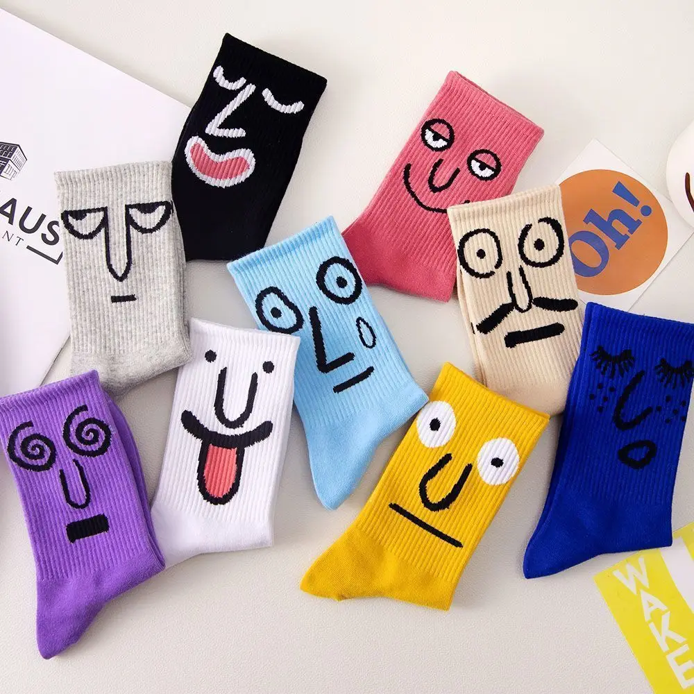 1/10 paia di calzini Emoticon da uomo e da donna, calzini Casual color caramella dei cartoni animati, calzini Emoticon alla moda per le coppie