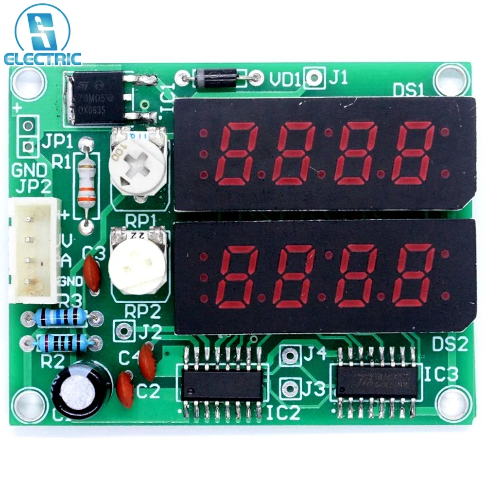 DIY Kit Electronic Voltmeter Ammeter Digital Voltage Current Meter 4 Bits Single-Chip Training Parts Production DC 2.4-5.5V