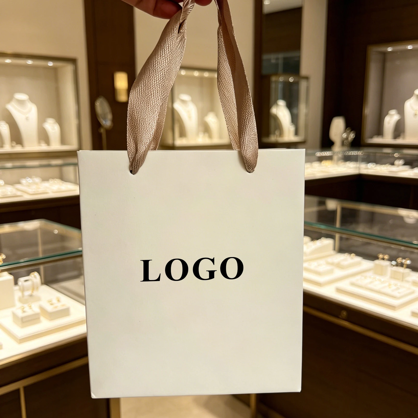 10 buah tas kertas logo kustom - Photography Logo ulasan dan harga