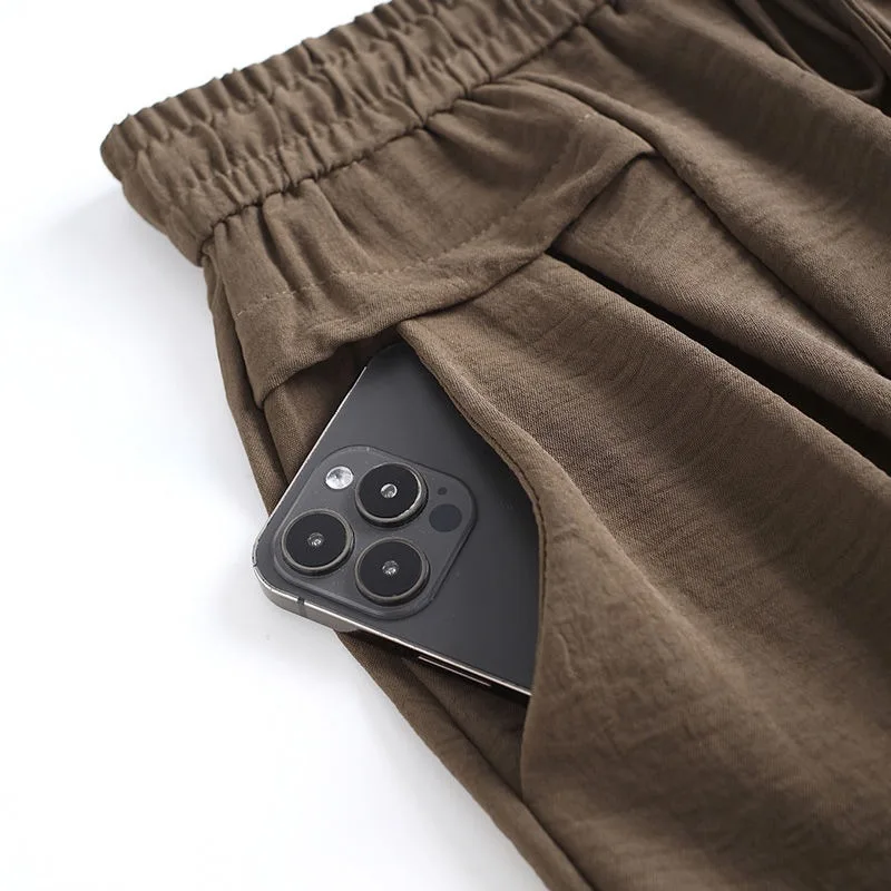 شورت نسائي على شكل حرف a ثنى واسع الساق من الحرير الجليدي ملابس خروج مريحة يومية كل مباراة صيفية غير رسمية برباط أنيقة شعبية Y2k Ins