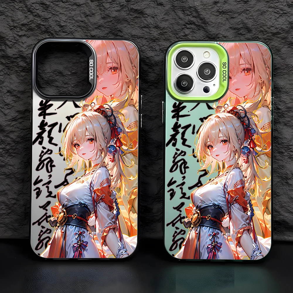 Game Genshin Yoimiya Phone Cases for Apple iPhone 16 15 14 Plus Case 11 12 13 Pro Max XR XS X 7 8 Shockproof Bumper Cover