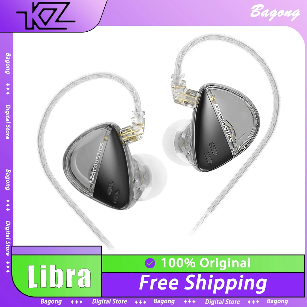 KZ X Angelears Libra Ultra-Wide Frequency Dynamic HiFi In-Ear Earphone IEMs Monitor With 0.75 Replaceable Cable Custom Gifts