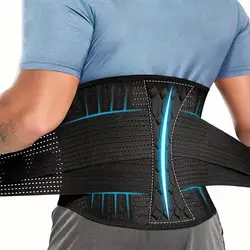 Adjustable Back Lumbar Support Belt Breathable Waist Brace Strap for Lower Back Pain Relief, Scoliosis, Herniated Disc, Sciatica