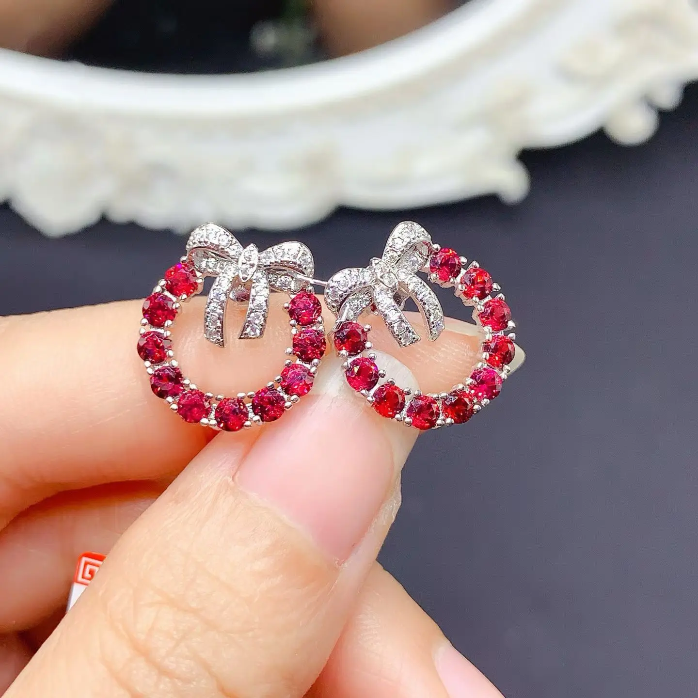 elegant-925-silver-earrings-for-wedding-natural-garnet-earrings-3mm-2ct-genuine-garnet-jewelry-with-certificate