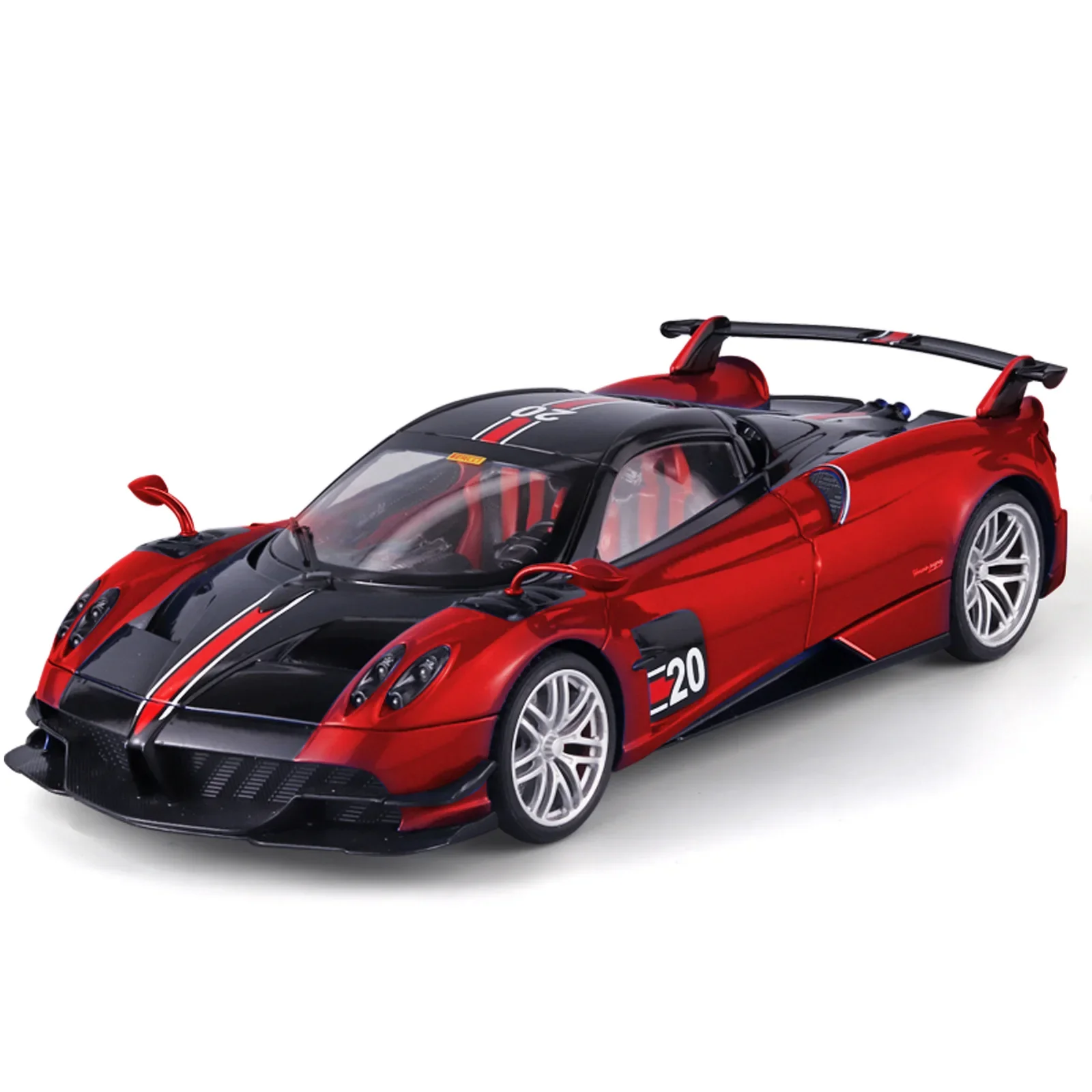 1:18 Pagani Huayra BC Sports Car Alloy Car Toy Car Metal Collection Model Car Sound and Light Pull Back Toys for Children