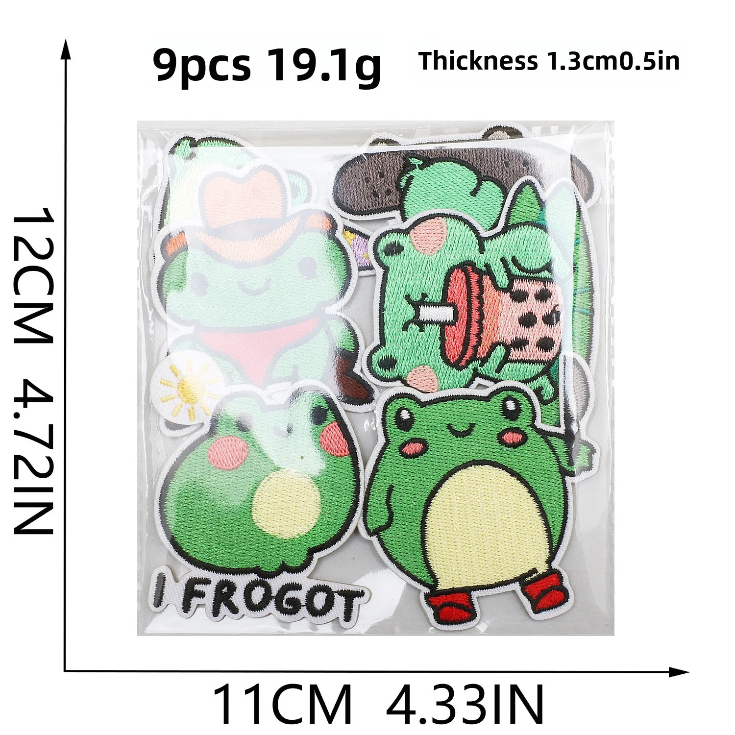 

Frog Embroidery Patches 10/12PCS Animated for Clothing Pack Pocket Knife Frog Patch Sticker Milk Tea Frog Wholesale Ironing