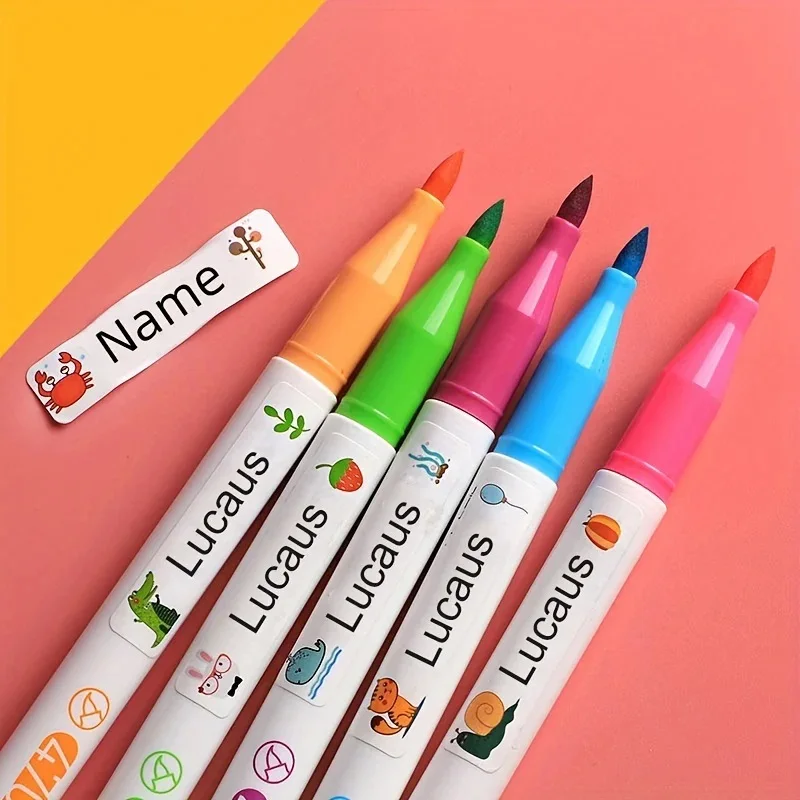 Waterproof Textbook Children's Name Sticker White Background Waterproof Labels Cartoon Patterns Environmentally Friendly Sticker