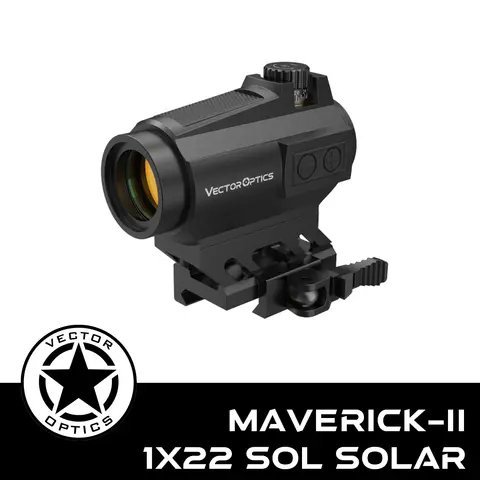 Vector Optics Maverick-II Plus 1x22 Red Dot | 3MOA & Solar Backup | 7-Level + NV | Digital Button Control | Lower 1/3 Co-Witness