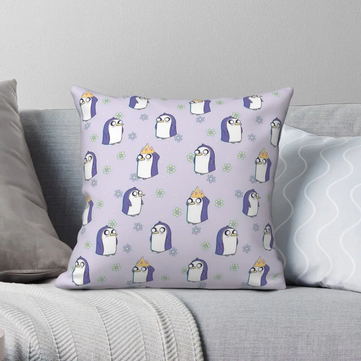 Funda de almohada cuadrada Gunter, poliéster, lino, terciopelo, patrón, decoración con cremallera, funda de almohada, funda de cojín para cama de 18"