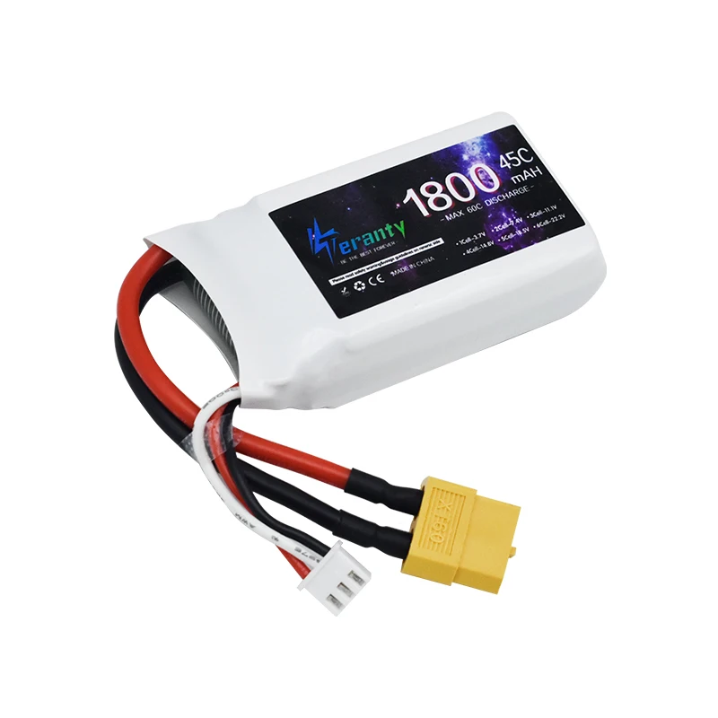 TERANTY 7.4V 2S 1800MAH 45C Lipo batteria per RC FPV aereo elicottero Drone serbatoio modello auto da corsa Hobby JST XT60