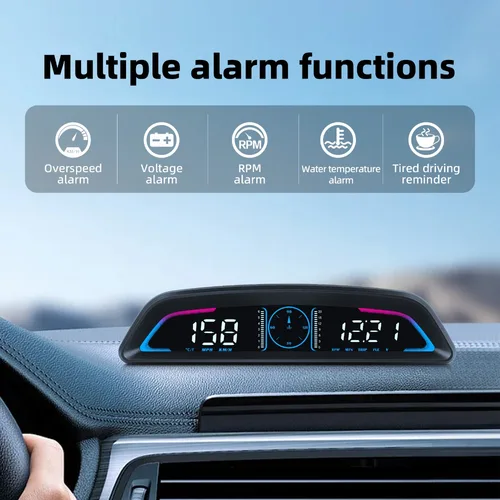 Imagen 2 del producto Pantalla frontal OBD/GPS B3 G3 para coche, velocímetro Digital, pantalla HUD multifuncional con función de alarma, accesorios para automóvil