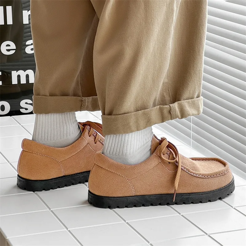 2025 オリジナルローファー男性フラット夏快適なハーフシューズ男レトロブラウンノンスリップメンズカジュアルシューズ zapatos パラやつ