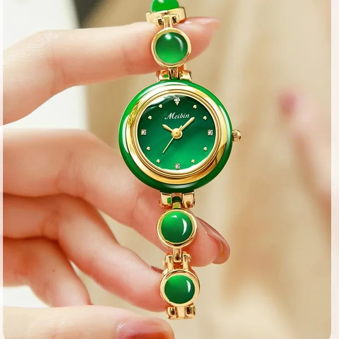 

New Fashionable Women'S Bracelet Watch, Green, High-Value And Exquisite Women'S Watch, Suitable For Women, Women'S Accessories.