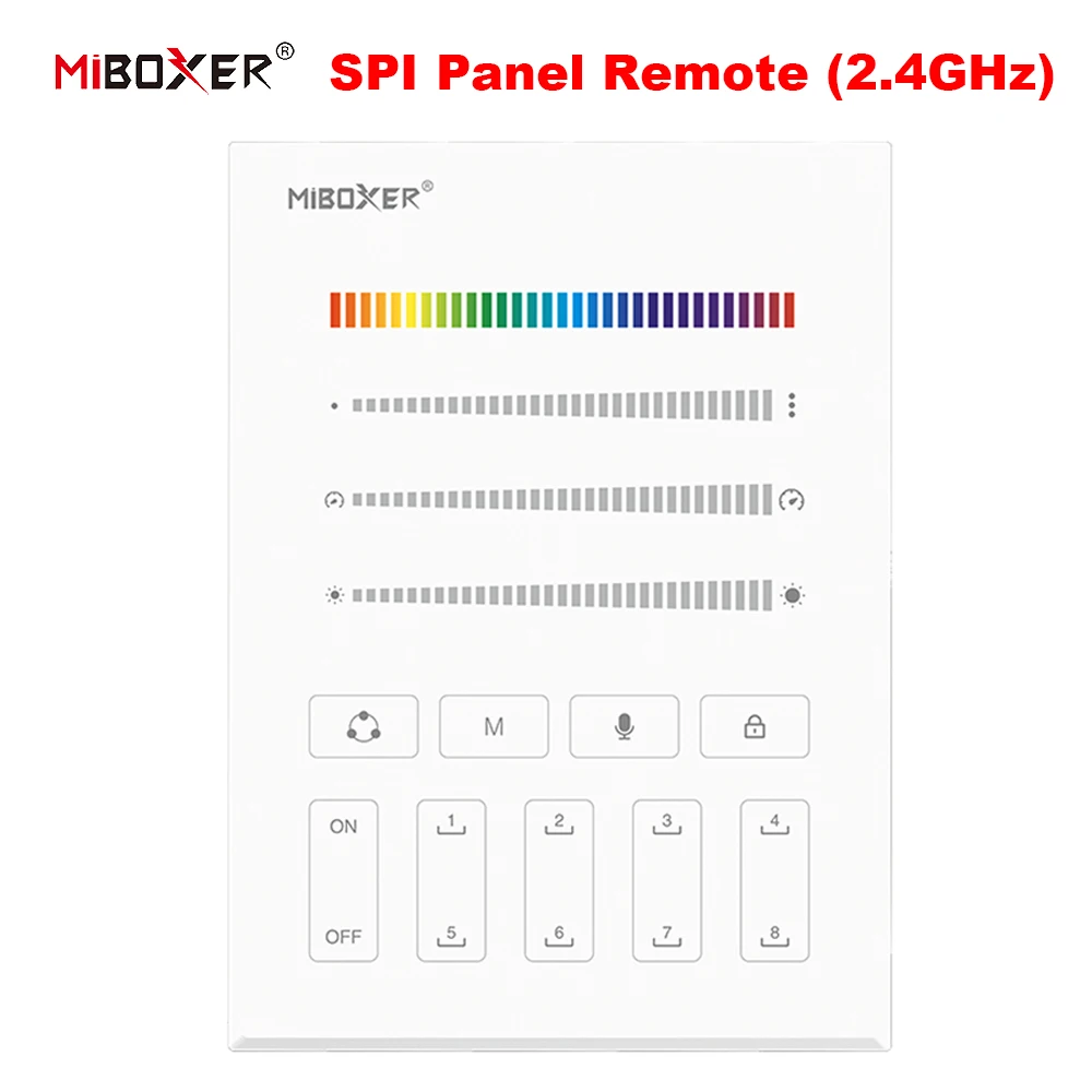 

Панель Miboxer B9 SPI, пульт дистанционного управления (2,4 ГГц), беспроводной светодиодный контроллер, пиксельная светодиодная лента WS2811 WS2812B, яркость и динамичность