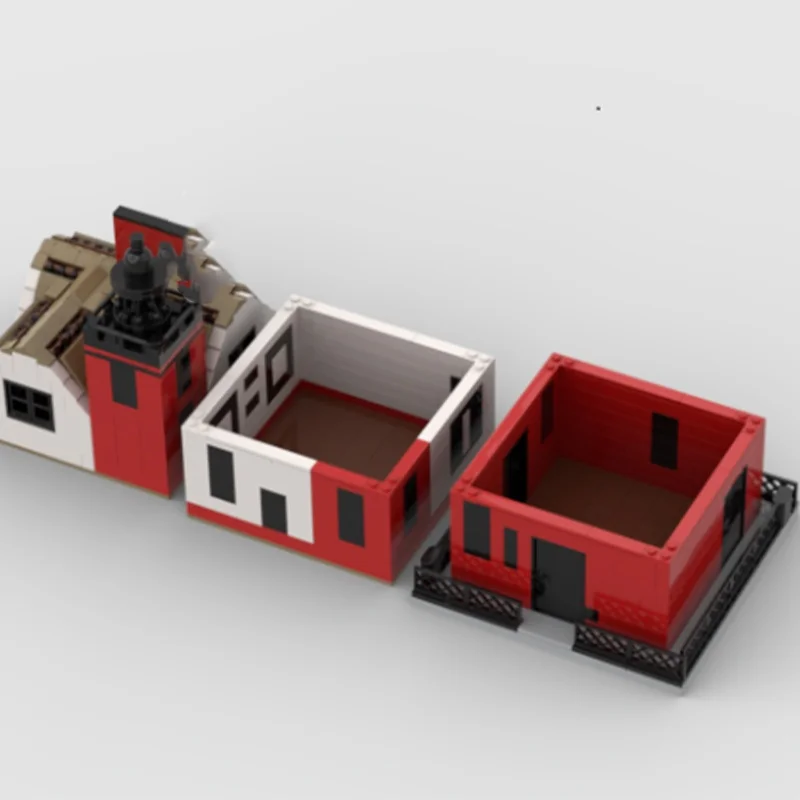 728개 MOC 라운드 아일랜드 등대 모델 블록 조립 크리스마스 선물 DIY 창의적 장난감 아이디어 브릭 키즈