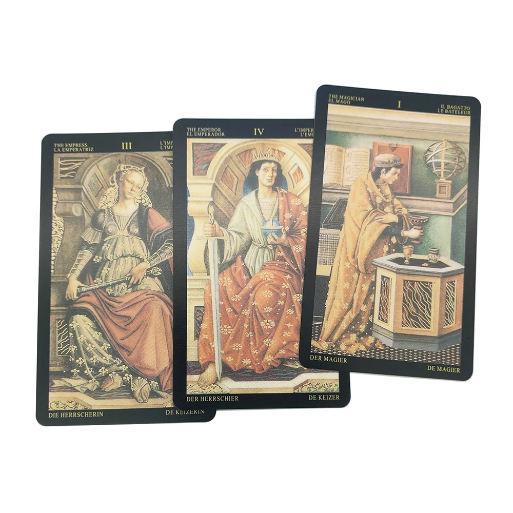 12x7cm Botticelli Divination Tarot Deck English, Spanish French German and Italian Portuguese Edition Guidebook