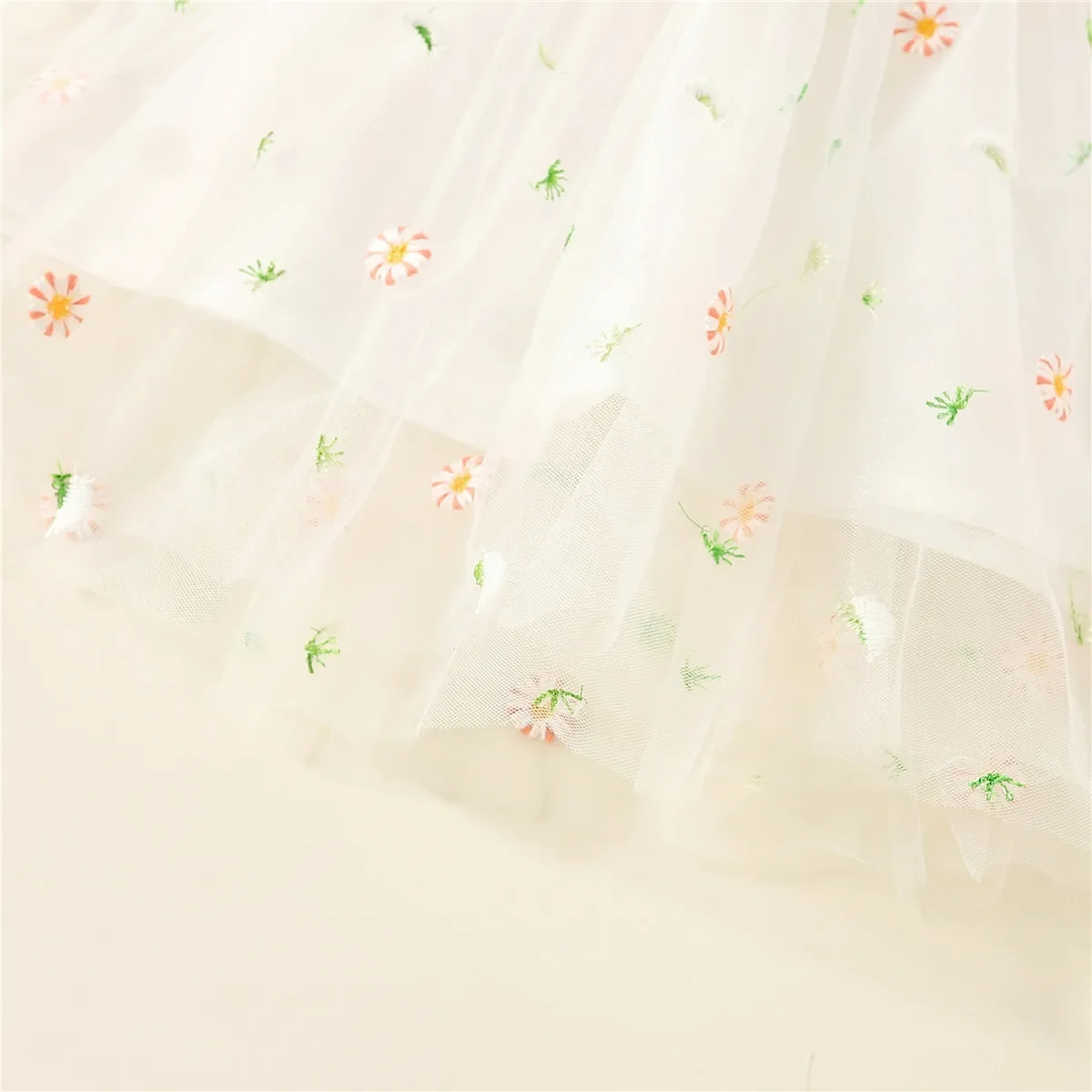 Spring New Baby Dress Little Daisy Long Sleeved Girl Princess Dress Birthday Party Dress Flower Embroidery Dress