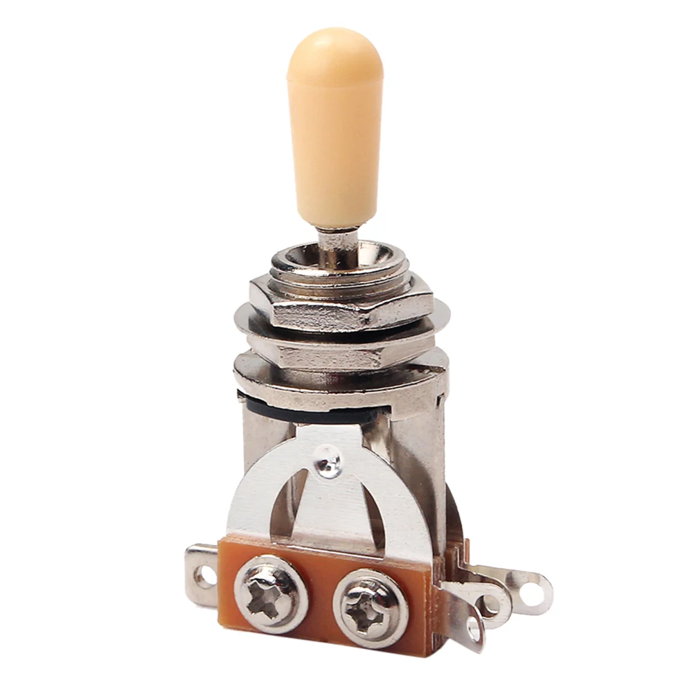 

3 Way Guitar Toggle Switch Electric Pickup Yellow Open Headphones Replacement Parts 51x33x18mm Durable Plastic Knob