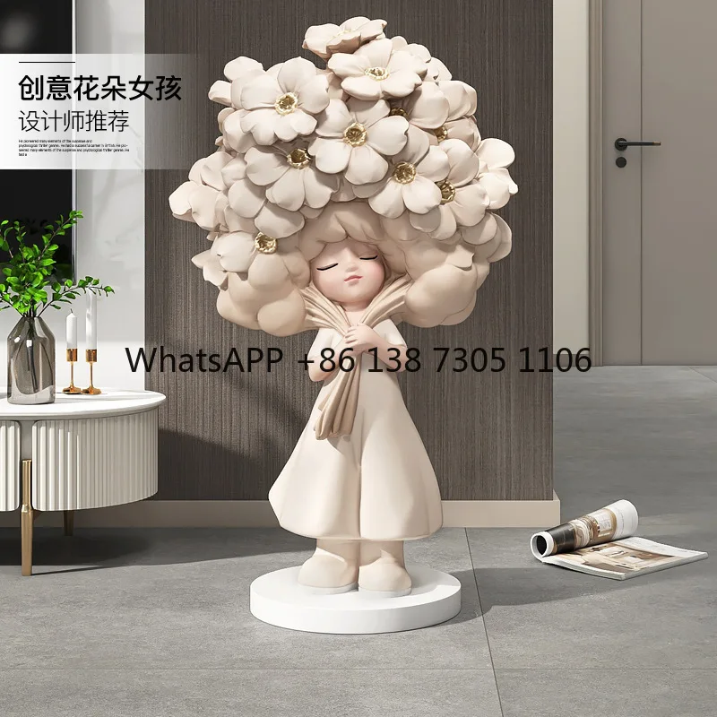 

Cute girl large living room floor-to-ceiling ornaments home accessories porch flower sculpture housewarming ceremony new home