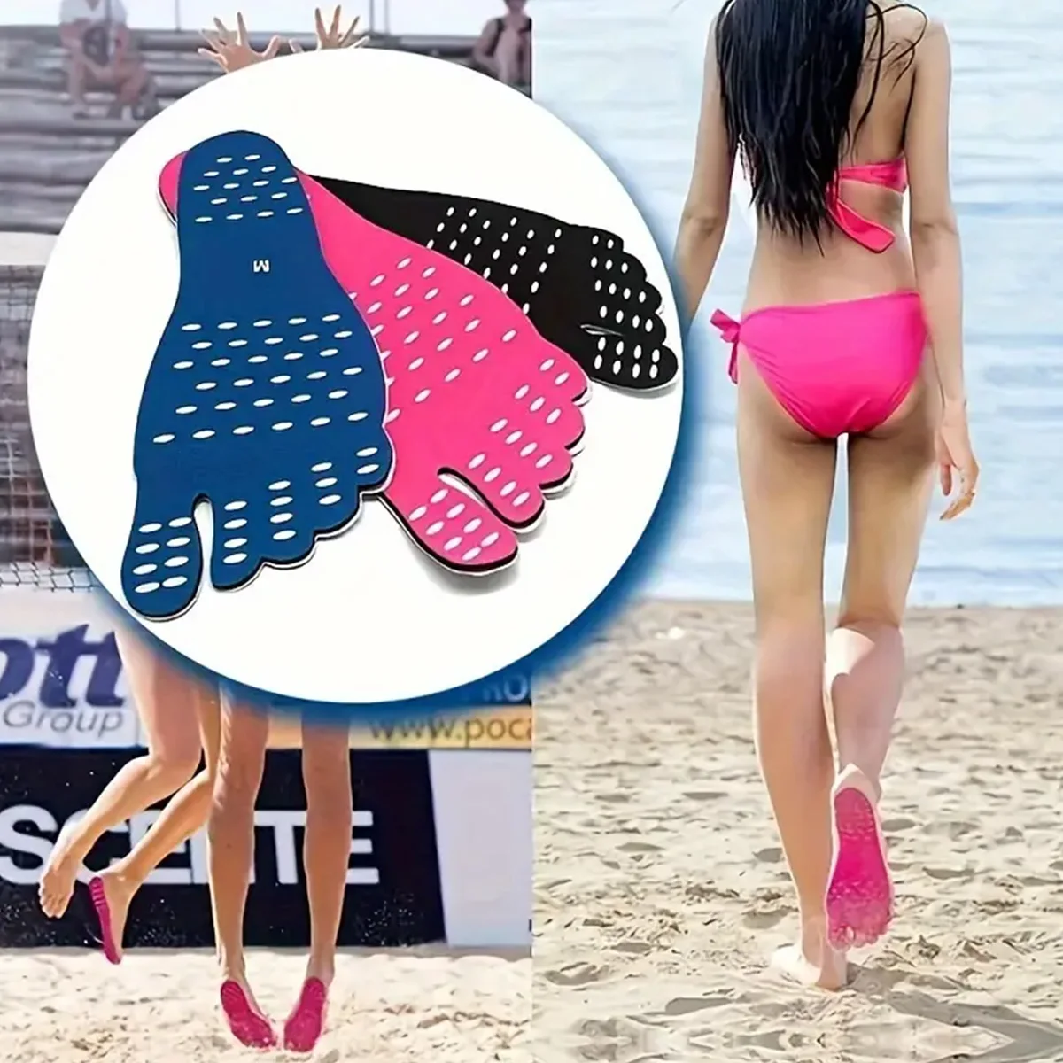 1 Pair Beach Foot Sole Insoles Disposable Removable Self-adhesive Portable Foot Pads Invisible Sole Insulation Foot Pads