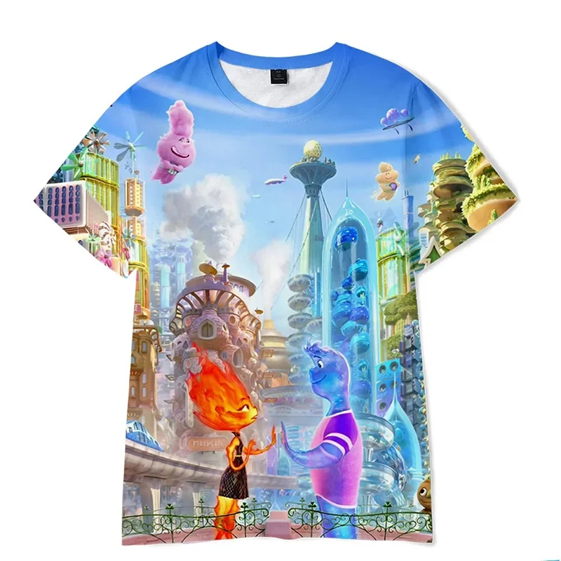 Elemental Boy Girl T-Shirt Ember Lumen Men's T-Shirt 3D Print Disney Short Sleeve Oversized Men's T-Shirt Fashion Men's Clothing