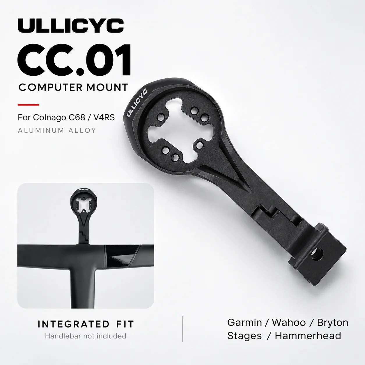 Out Front Computer Mount For C68 V4RS CC.01  Integrated Handlebar Compatible with GPS Garmin1050 Bryton Wahoo Aluminum alloy