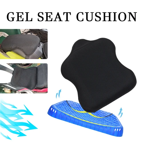 Cojín de Gel para asiento de motocicleta, funda de almohadilla de aire con aislamiento térmico transpirable, protector solar antideslizante, absorción de impacto para las cuatro estaciones