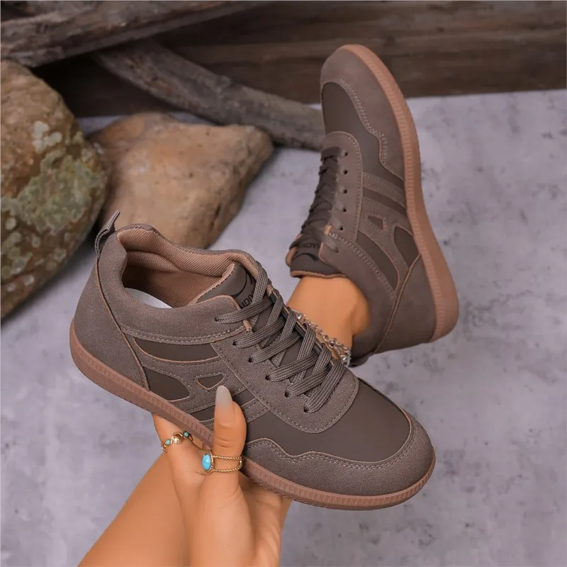 Women's Brown Sneakers Plus Size 36-43 Platform Outdoor Walking Sport Leopard Shoes Sapatillas de mujer Tenis 566