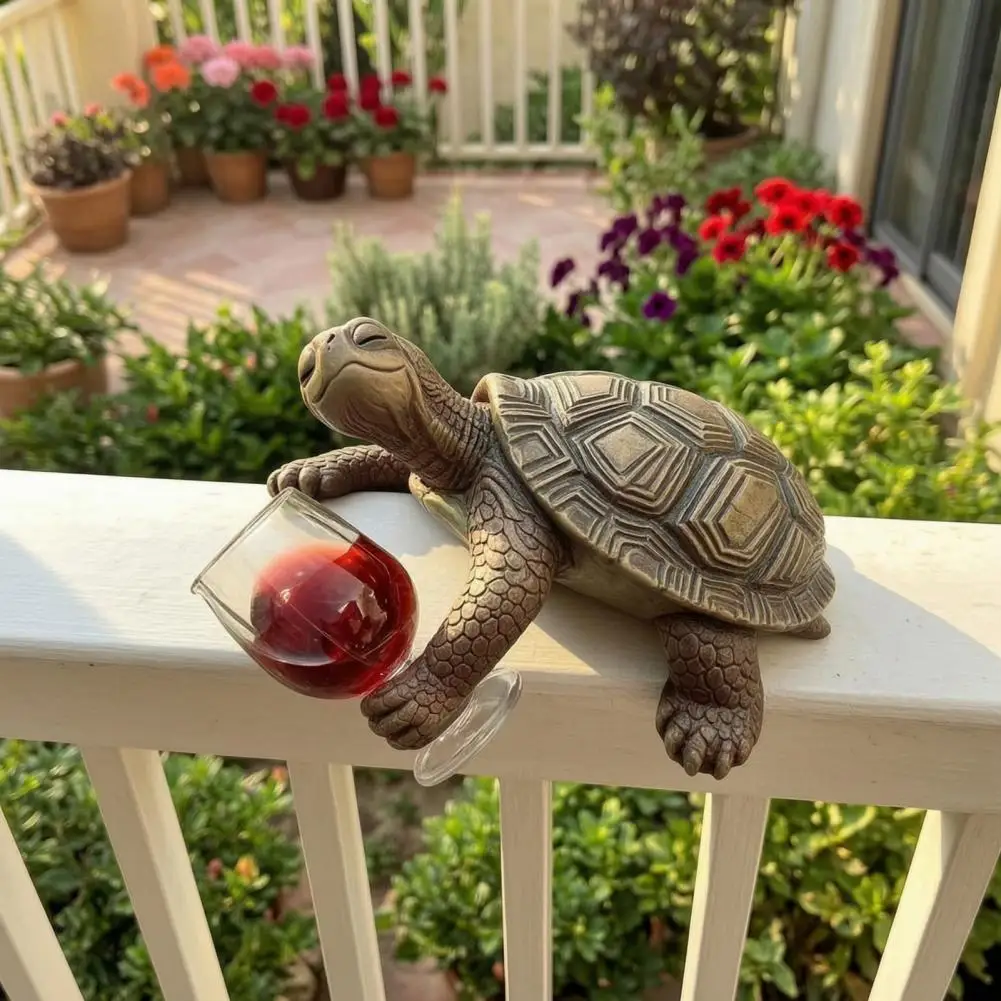 Realistic Resin Turtle Art Turtle Statue for Flowerpot Wine Drinking Turtle Figurine Resin Plant Pot Hanger Flowerpot for Home