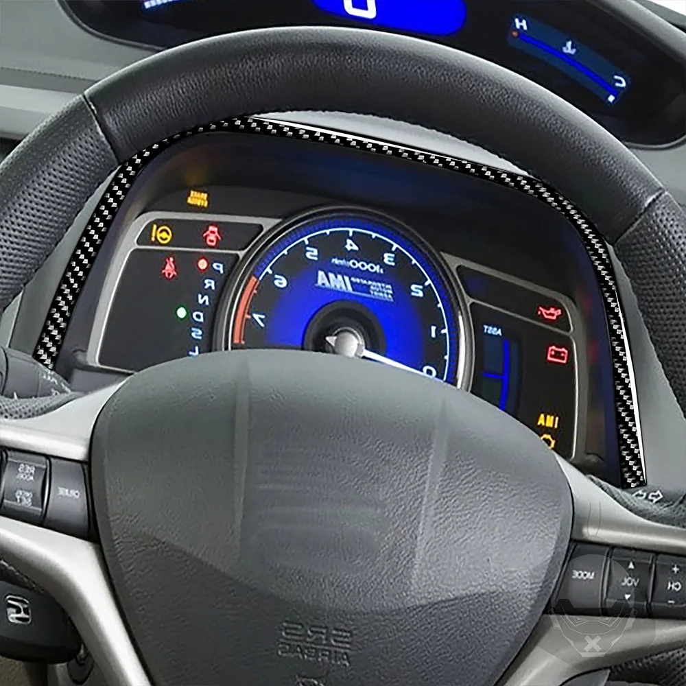 For Honda Civic 8th Gen 2006-2011 Real Carbon Fiber Stickers Instrument Speedometer Panel Car Accessories Interior decorative