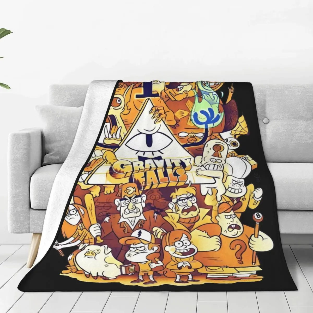 Gravity Falls Bill Cipher Knitted Blankets Flannel Throw Blanket Bed Sofa Personalised Soft Warm Bedspread Cartoon