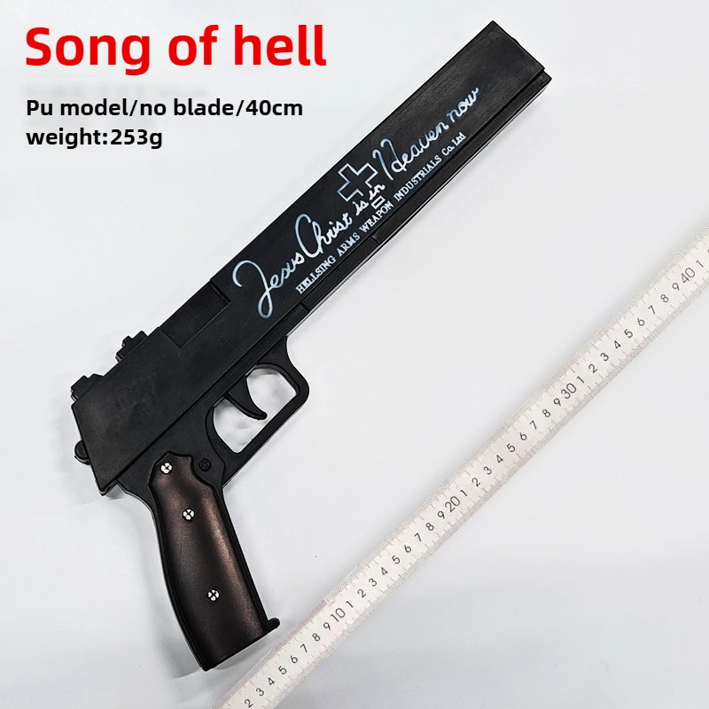 40cm/15.75in Peryferia do gier Ace of Heart Revolver COSPlay Halloween Model miecza Rekwizyt PU Symulacja Chłopięcy pistolet Zabawka Ozdoba na biurko