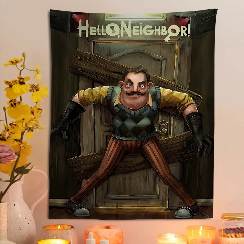 Juego HELLO N-NEIGHBOR tapiz de pared grande impreso arte ciencia ficción habitación decoración del hogar manta
