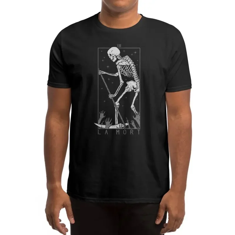 

La Mort. Retro Design Skeleton Ferryman T-Shirt. Summer Cotton Short Sleeve O-Neck Mens T Shirt New S-3XL