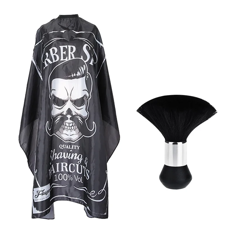 المهنية قطع الشعر الرأس مع الرقبة منفضة فرشاة صالون الحلاق كيب قطع الشعر اكسسوارات طباعة الحلاق كيب مجموعة