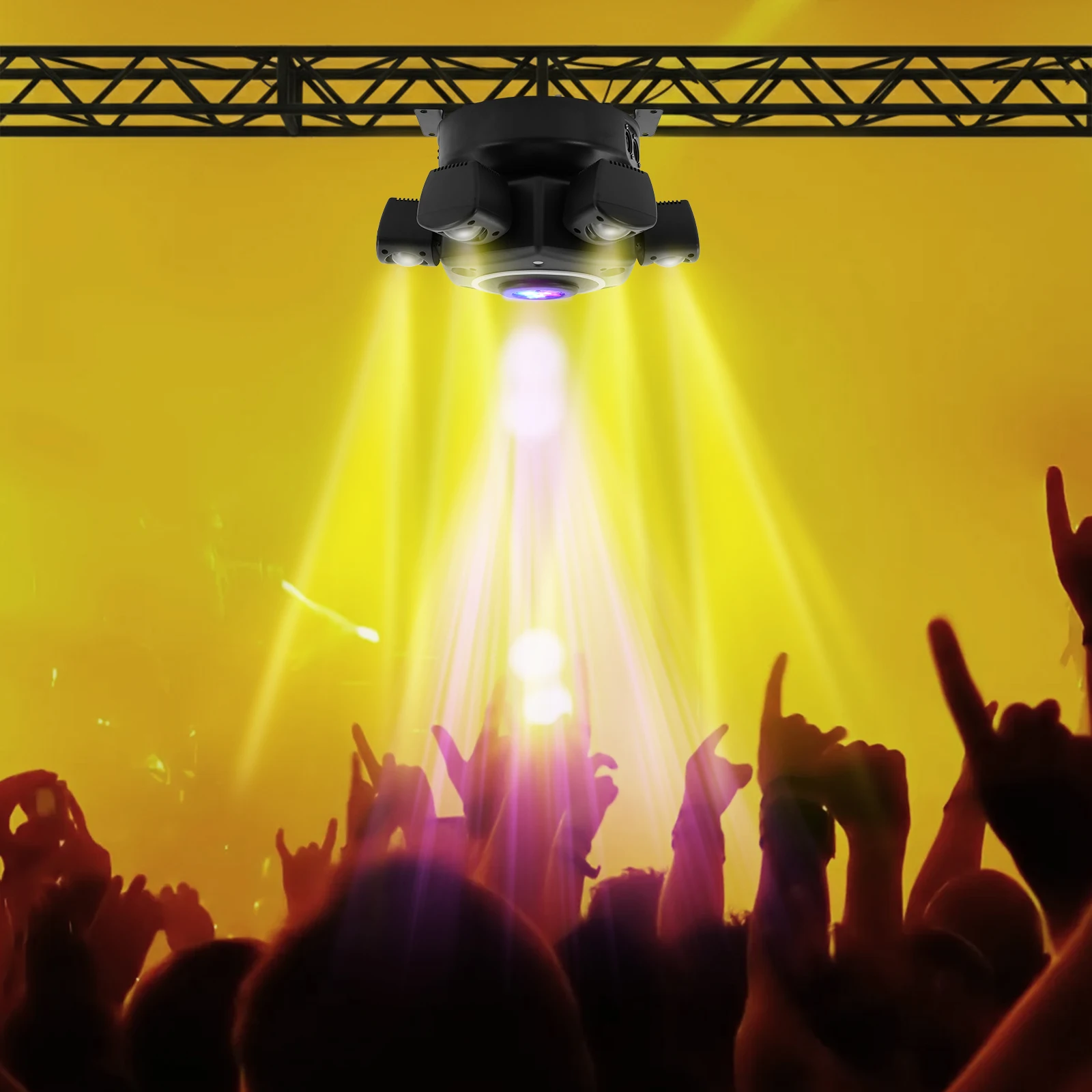 100W RGBW ステージライト、レーザー＆ストロボ付き、24CH DMX512 サウンドアクティブLEDエフェクトライト、DJパーティー、バー、クラブ向け