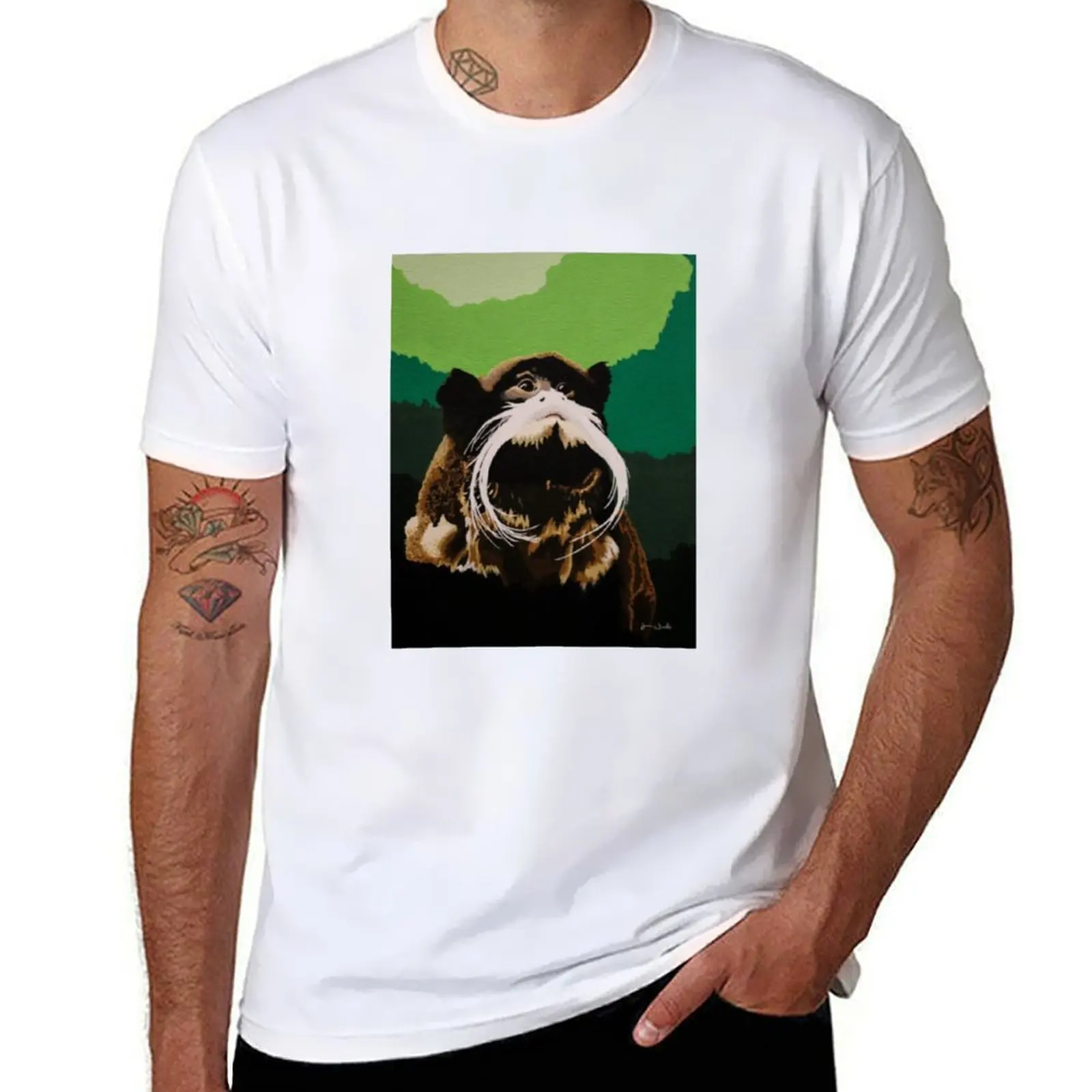 Camiseta Emperor Tamarin, ropa informal básica, top de manga corta