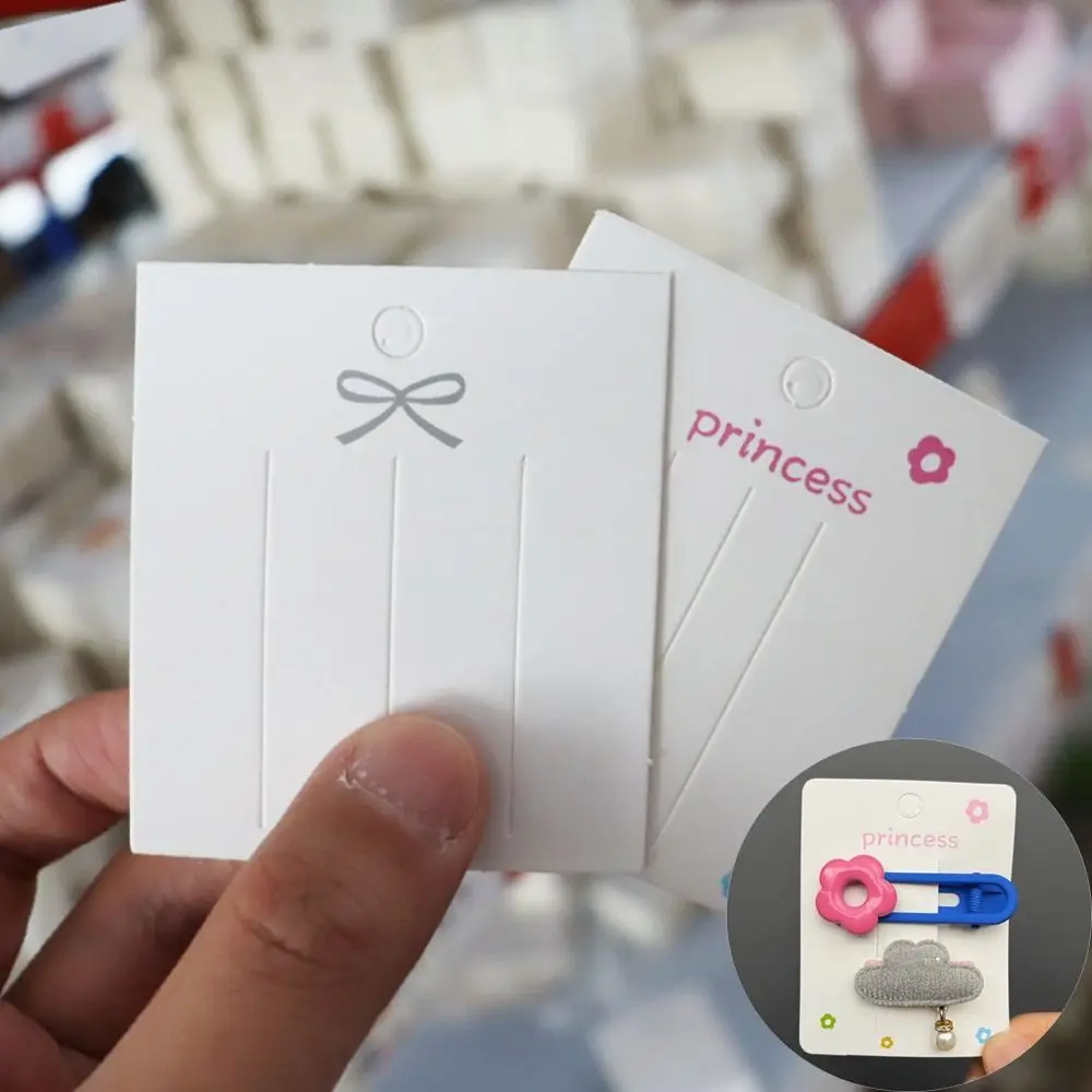 

Портативная бумажная шпилька для волос, 100 шт./компл., белая пустая дизайнерская карта для демонстрации ювелирных изделий, милая печатная заколка для волос, карты, проекты «сделай сам»