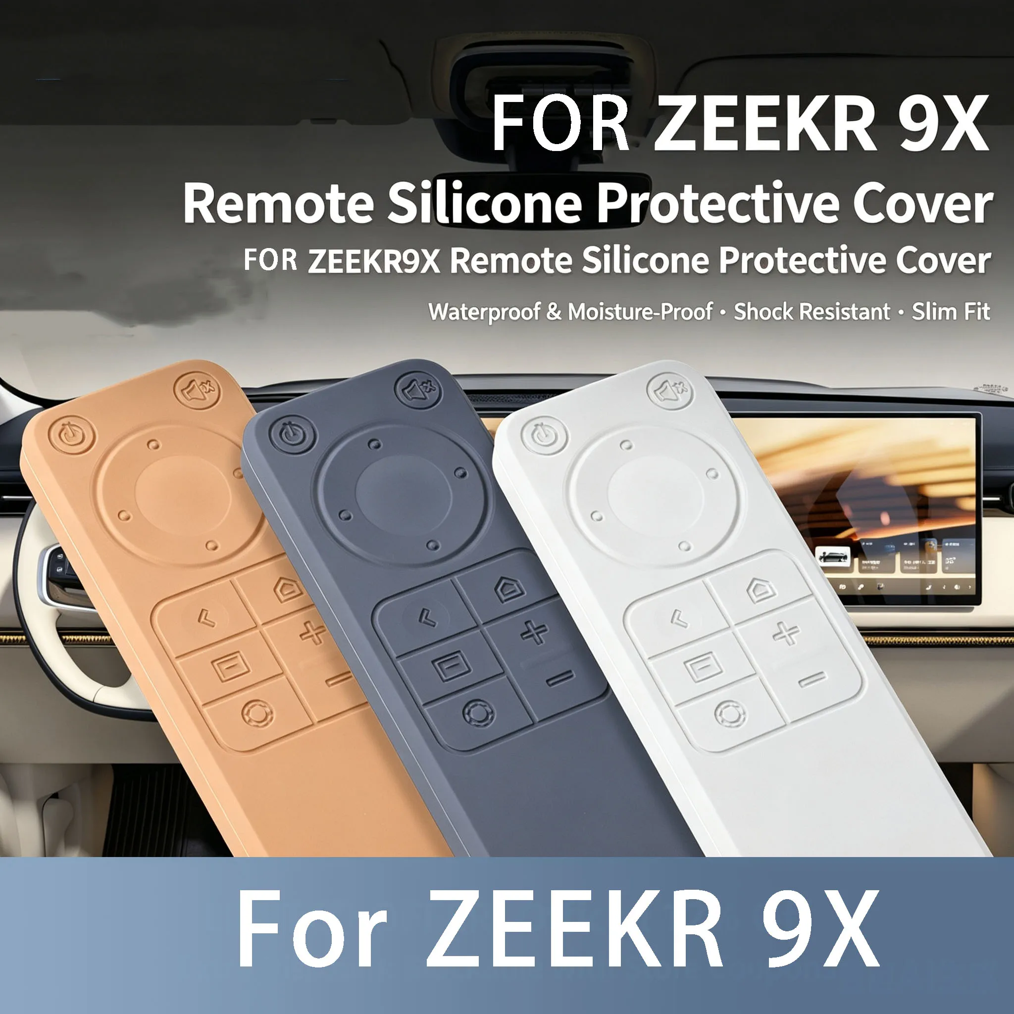 For ZEEKR 9X TV Remote Control Protective Cover with Silicone Anti Drop Shell and Interior Anti Abnormal Noise Accessories