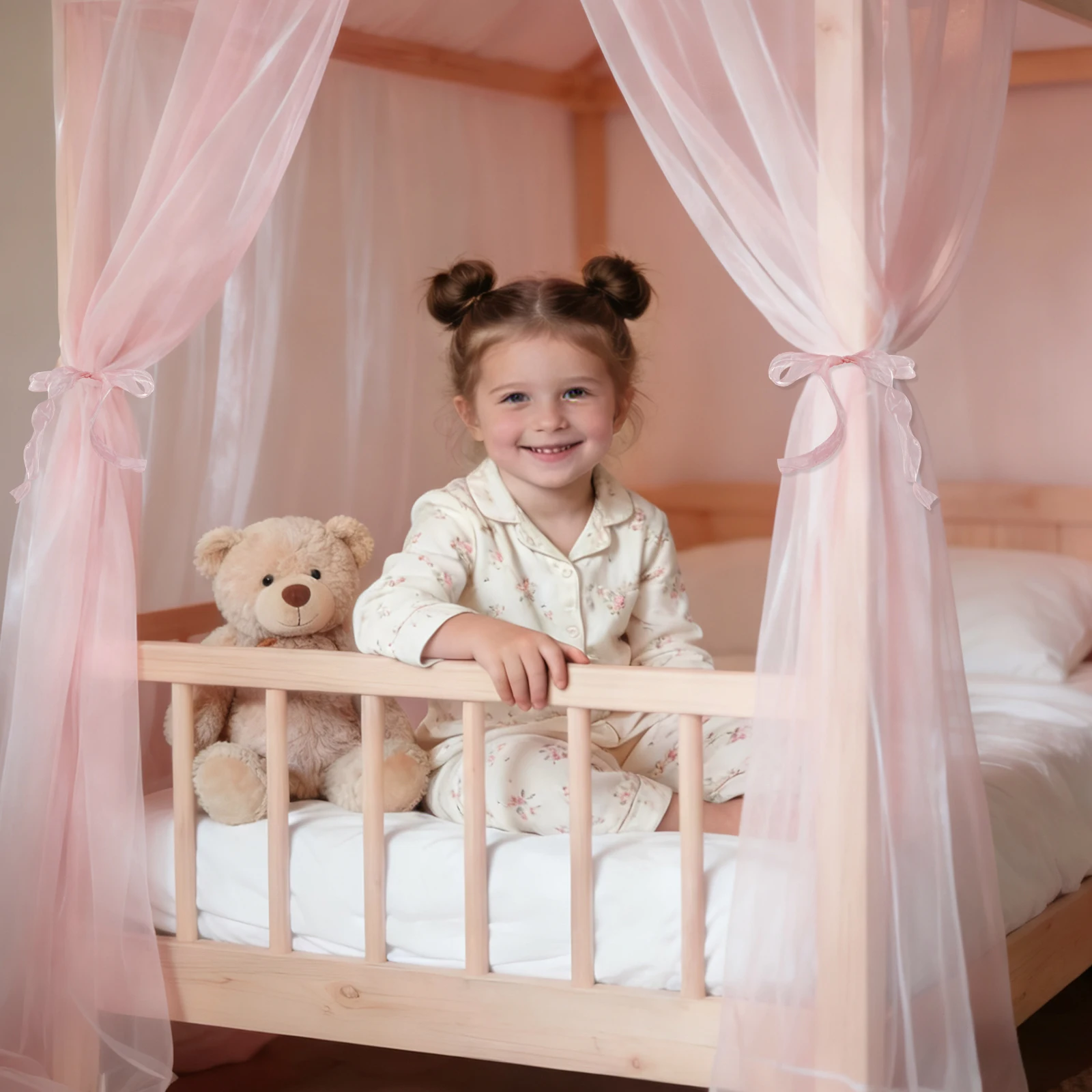1Pc Princess Castle Pink Canopy Mosquito Net Kids Bed Mosquito Netting, Dreamy Playhouse Decor for Bedroom Home Use