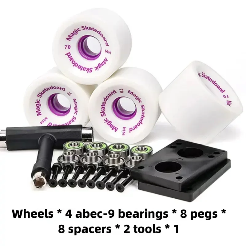 

Skate Wheels High Rebound Soft Silent Shock Absorber Road Cruiser Wheels Fit Double Kick Longboard Land Surf Skate Board Replace