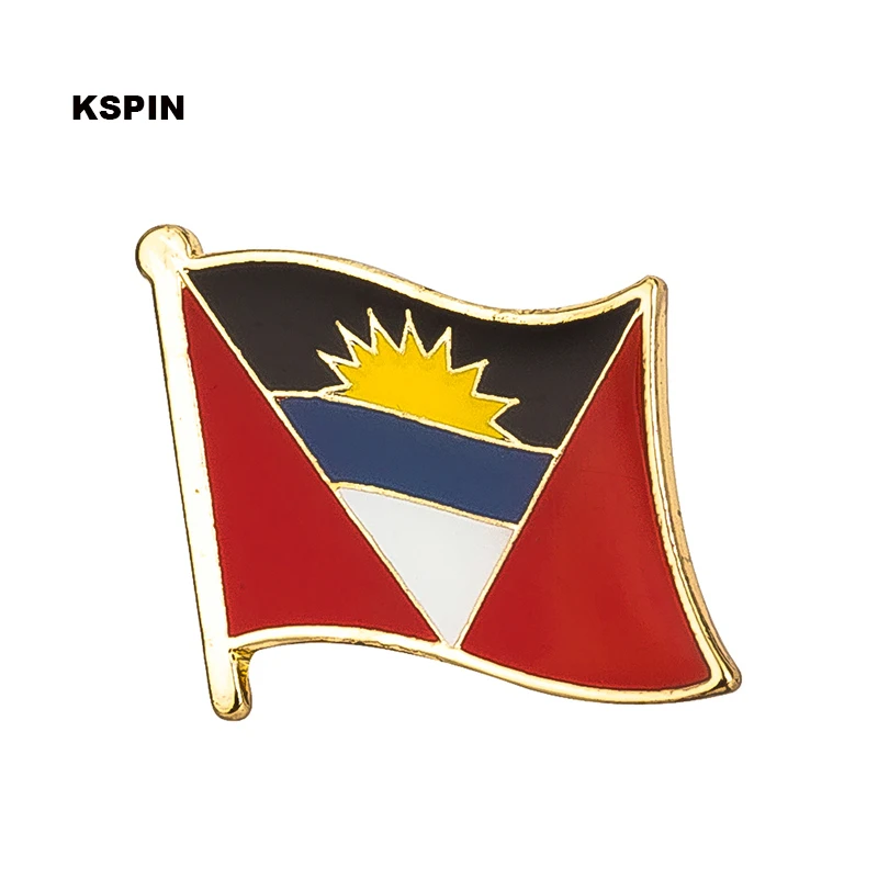 Broche con insignia de la bandera de Antigua, alfileres de solapa natural, alfileres de solapa con bandera, insignia de la bandera del país