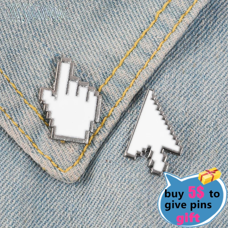 الجملة الكلاسيكية القديمة مدرسة نافذة أيقونة مؤشر الماوس انقر فوق شاشات الكمبيوتر القديمة بكسل اليد السهم المؤشر دبوس هدية لصديق