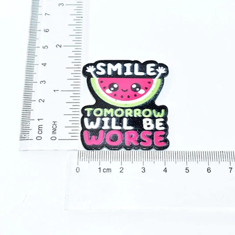 1PC 48MM Glitter Coffee Stay Wild Moon Child Lunch Lady Acrylic Charms Planar Fit DIY ID Card Badge Holder Jewelry Making Gift