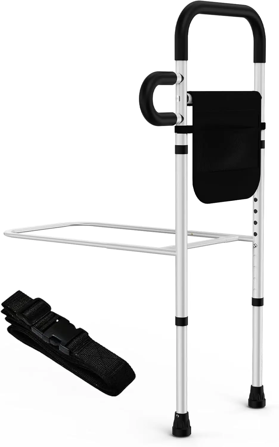 Adjustable Bed Safety Rails for Seniors - Portable, Sturdy Support Up to 330 Lbs with Storage Pocket