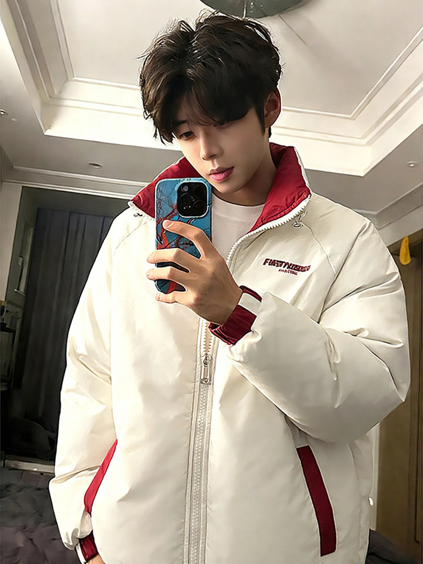 

American High Street Double-Sided Wear down Cotton Jaet Men's Winter Thiened Stand Collar ort Bread Sle Coat Warmth