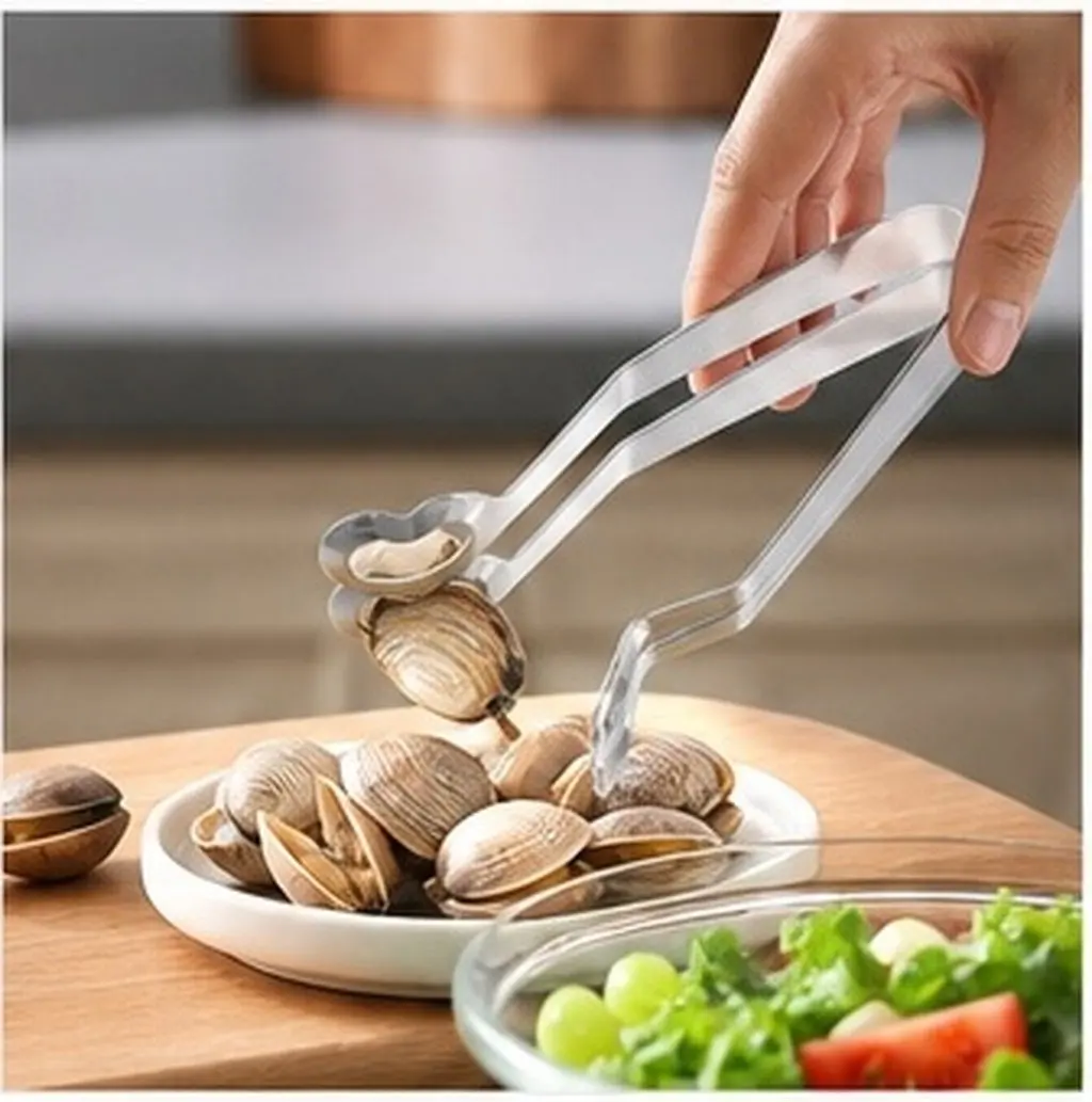 2Pcs Stainless Steel Shellfish Tongs Ergonomic Handle Escargot Snail Food Serving Clips Restaurant Kitchen Tool Rust Resistant