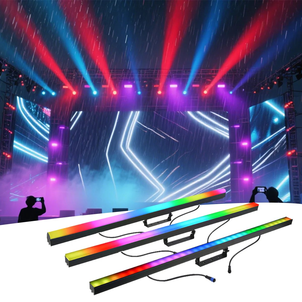 

16*IP65 Waterproof RGB DMX512 ArtNet Programmable LED Pixel Bar Lighting Fixture for KTV Stage Club Events & Hotel Decoration