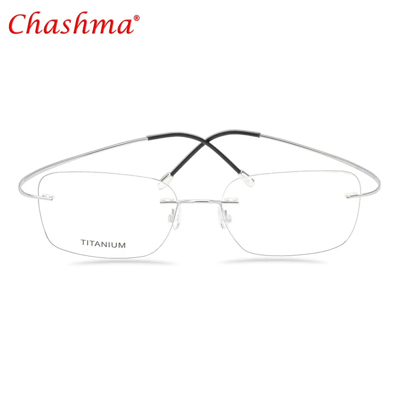 B Titanium Rimless Glasses Frame Men Prescription Eyeglasses Germany Women Myopia Optical Frame Screwless Eyewear